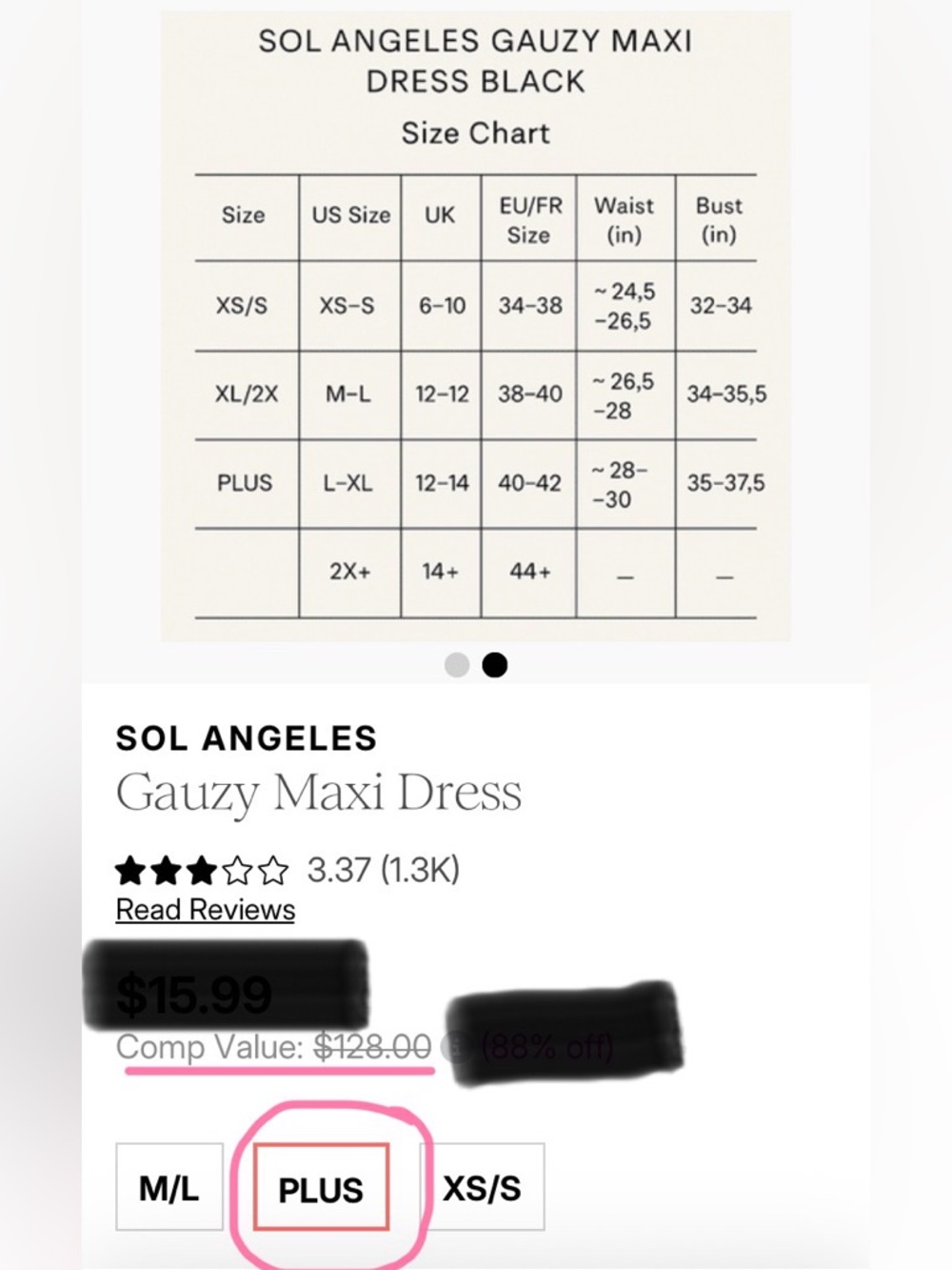 Sol Angeles Black Gauzy Maxi Dress Plus Size in Black NEW! RV$128 Anthropologie - Picture 8 of 15